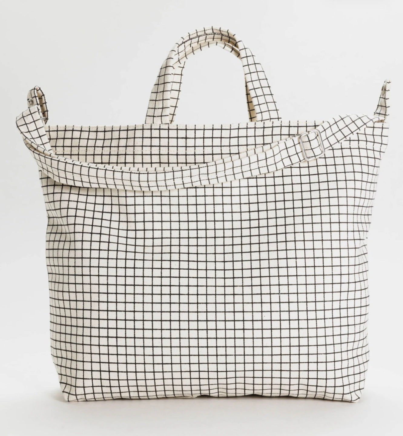 BAGGU Horizontal Zip Duck Bag - Natural Grid