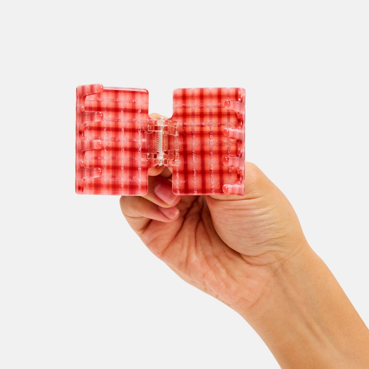 Midi Box Claw in Red Plaid