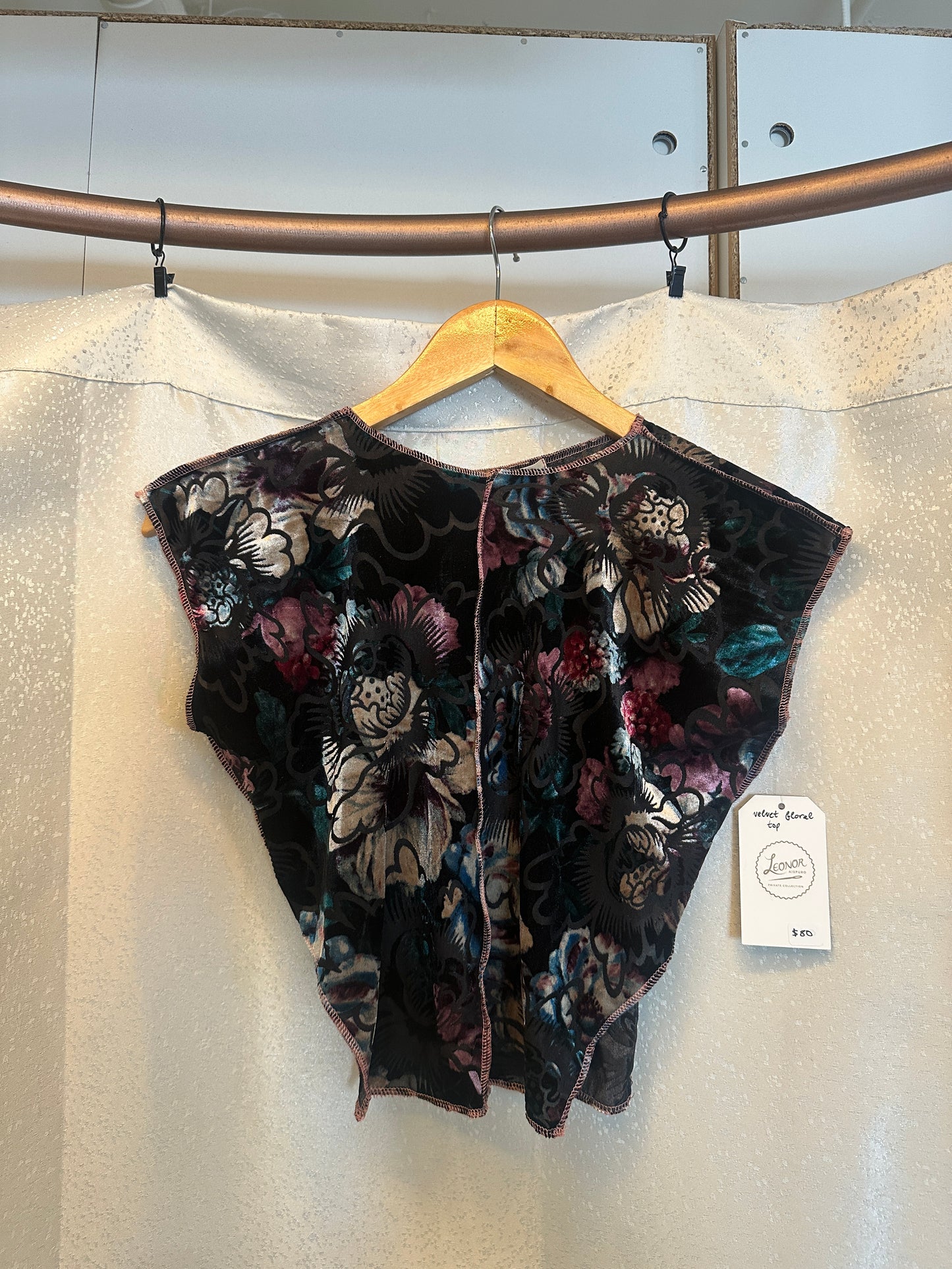Leonor Aispuro - Velvet Floral Top