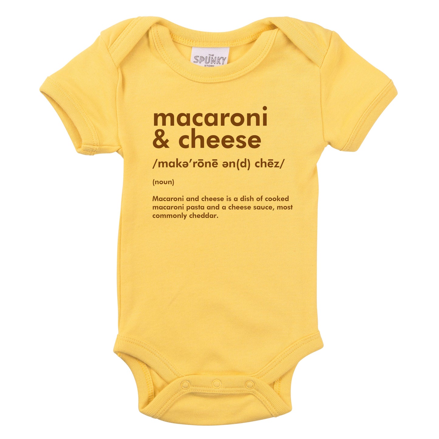 Macaroni & Cheese Funny Baby Kids Organic Shirt/Onesie: Yellow