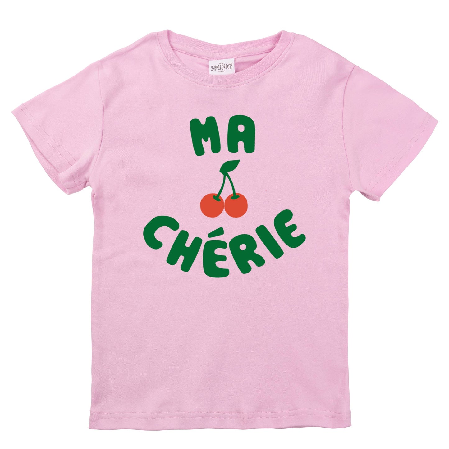 Ma Cherie French Cherry Baby Toddler Organic Graphic Shirt - Pink