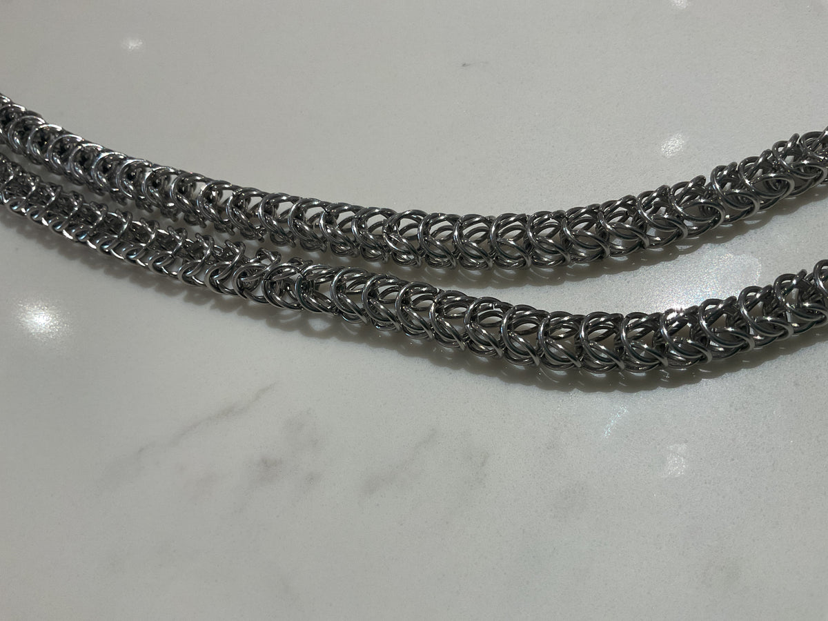 Yellow Sky Box Weave Chainmail Necklace