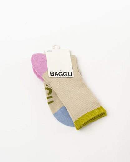 BAGGU Ribbed Sock - Stone Mix