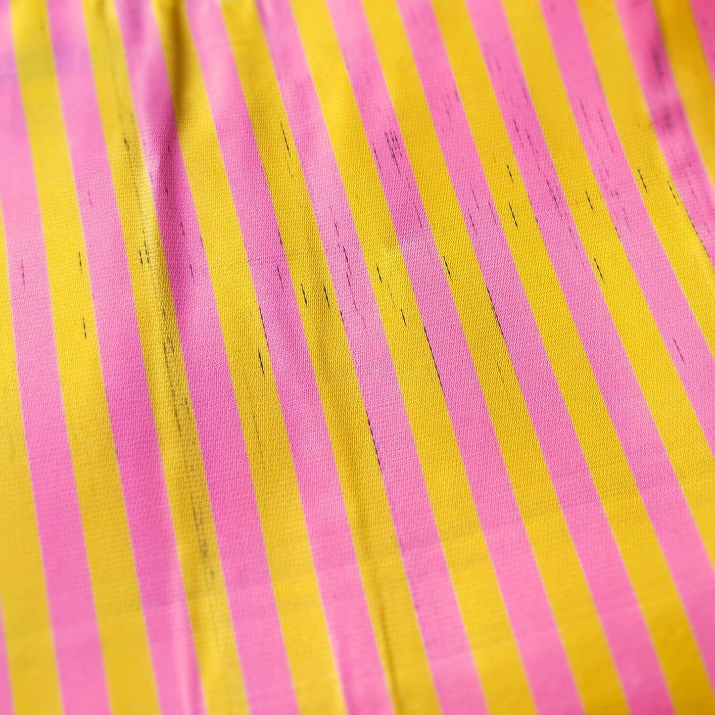 School Tie Fabric Semicircle Pouch: Pink x Yellow