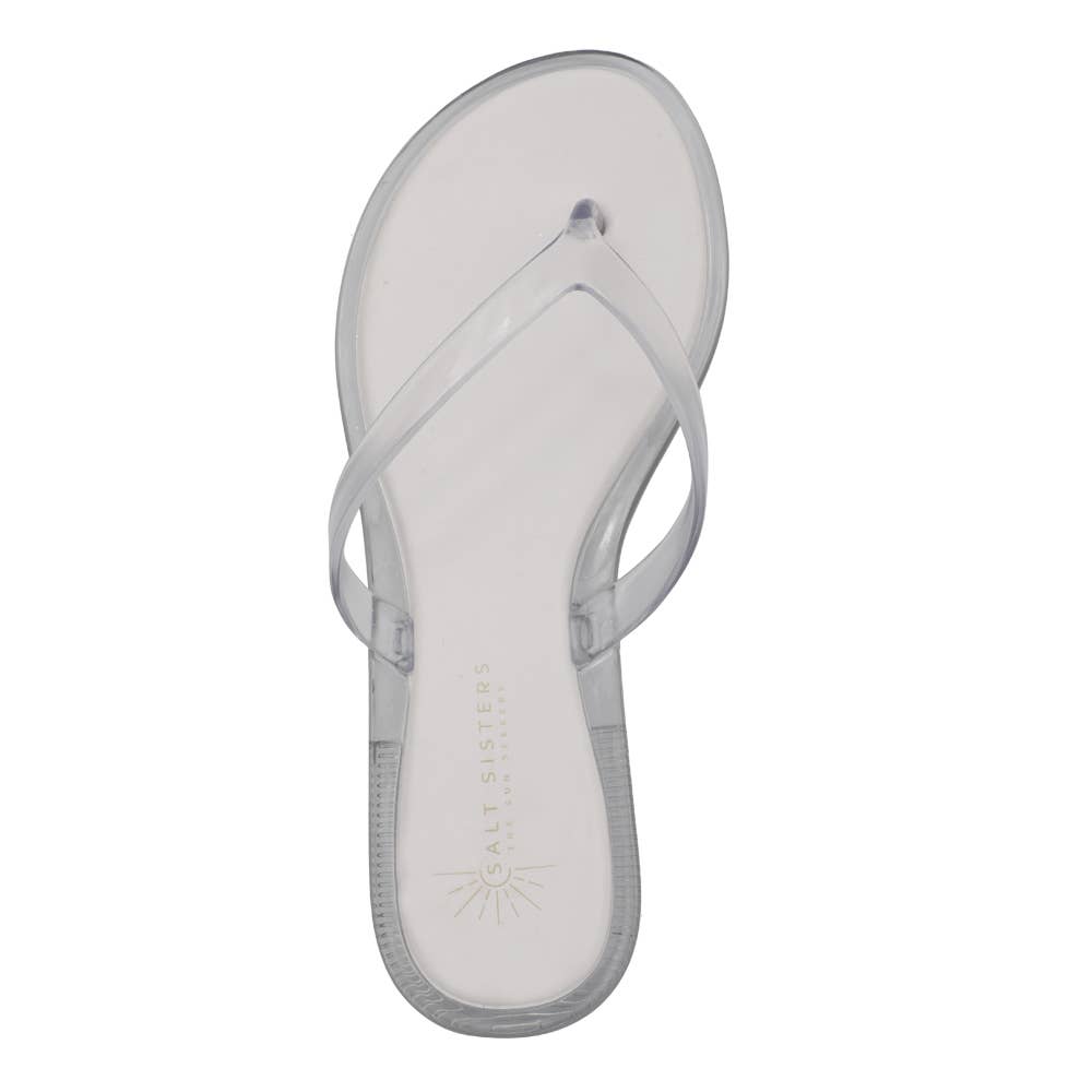 SUNWAVE comfort simple thong clear jelly water-friendly sandal: Clear