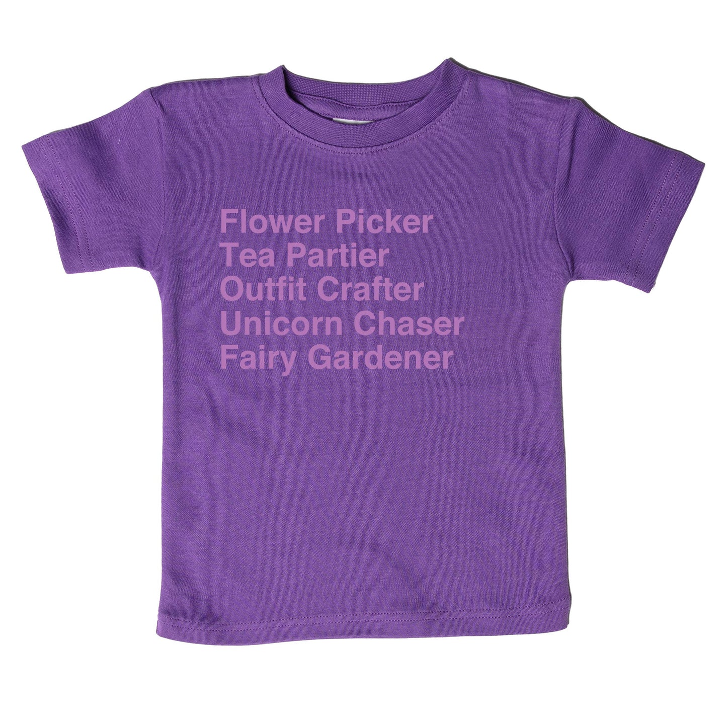 Unicorn Chaser Flower Fairy Tea Organic Toddler Girls Shirt: Purple