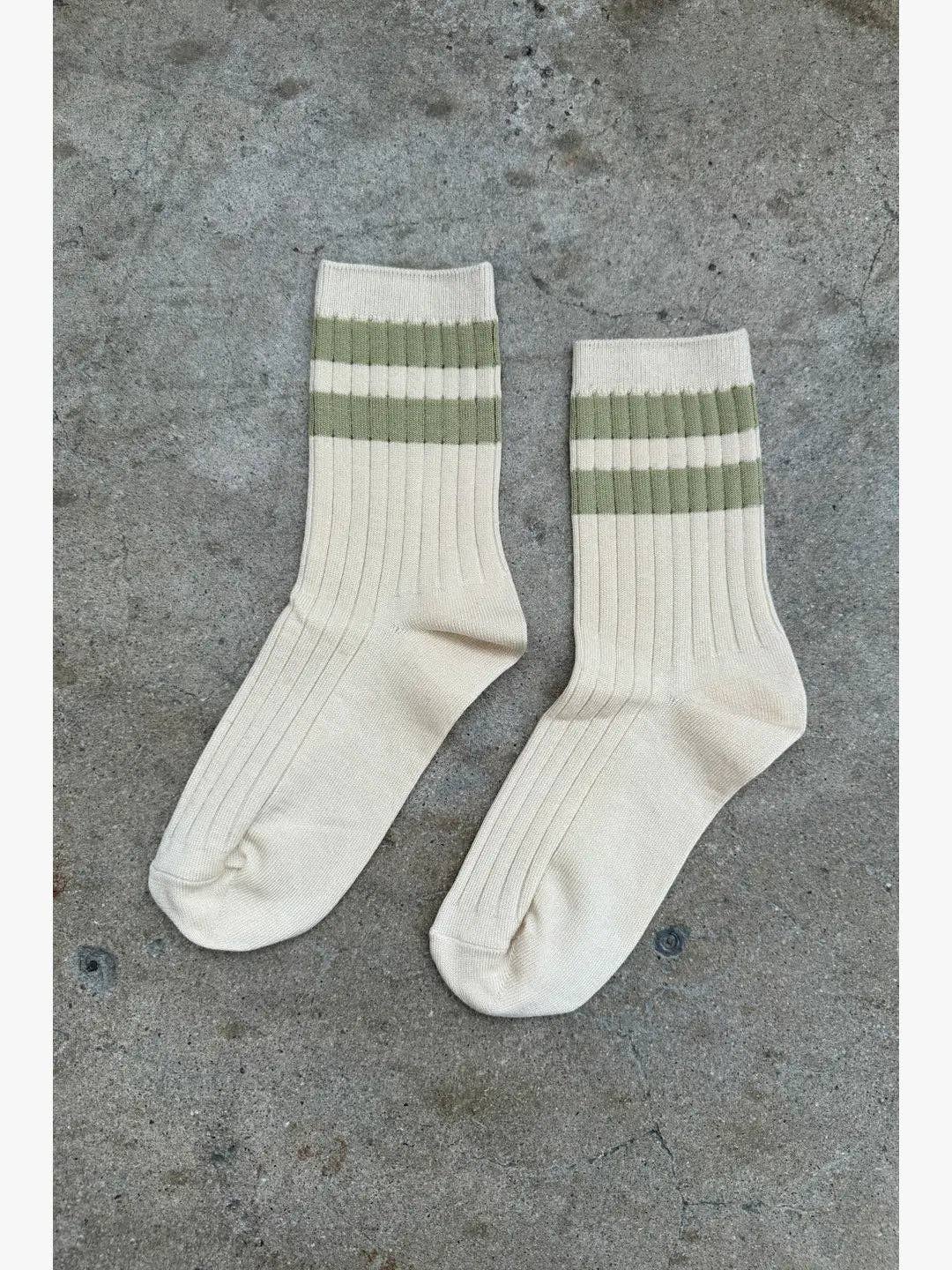 Le Bon Shoppe Her Varsity Socks Guacamole