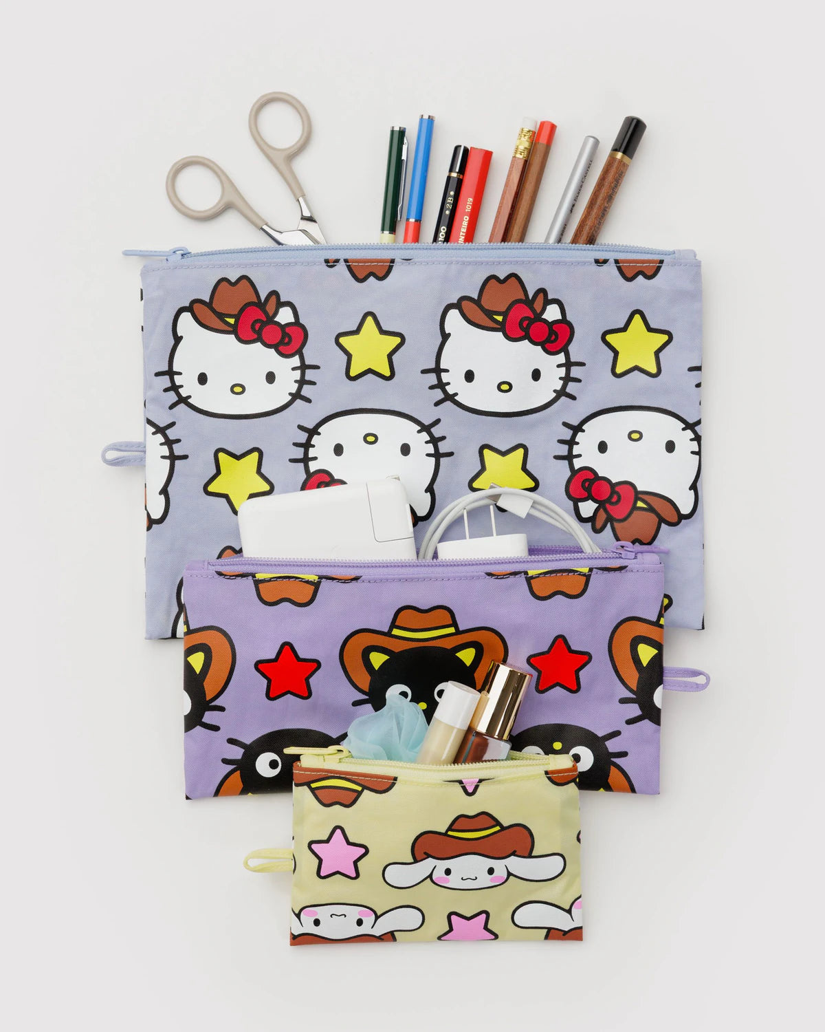 BAGGU Flat Pouch Set - Hello Kitty & Friends Western