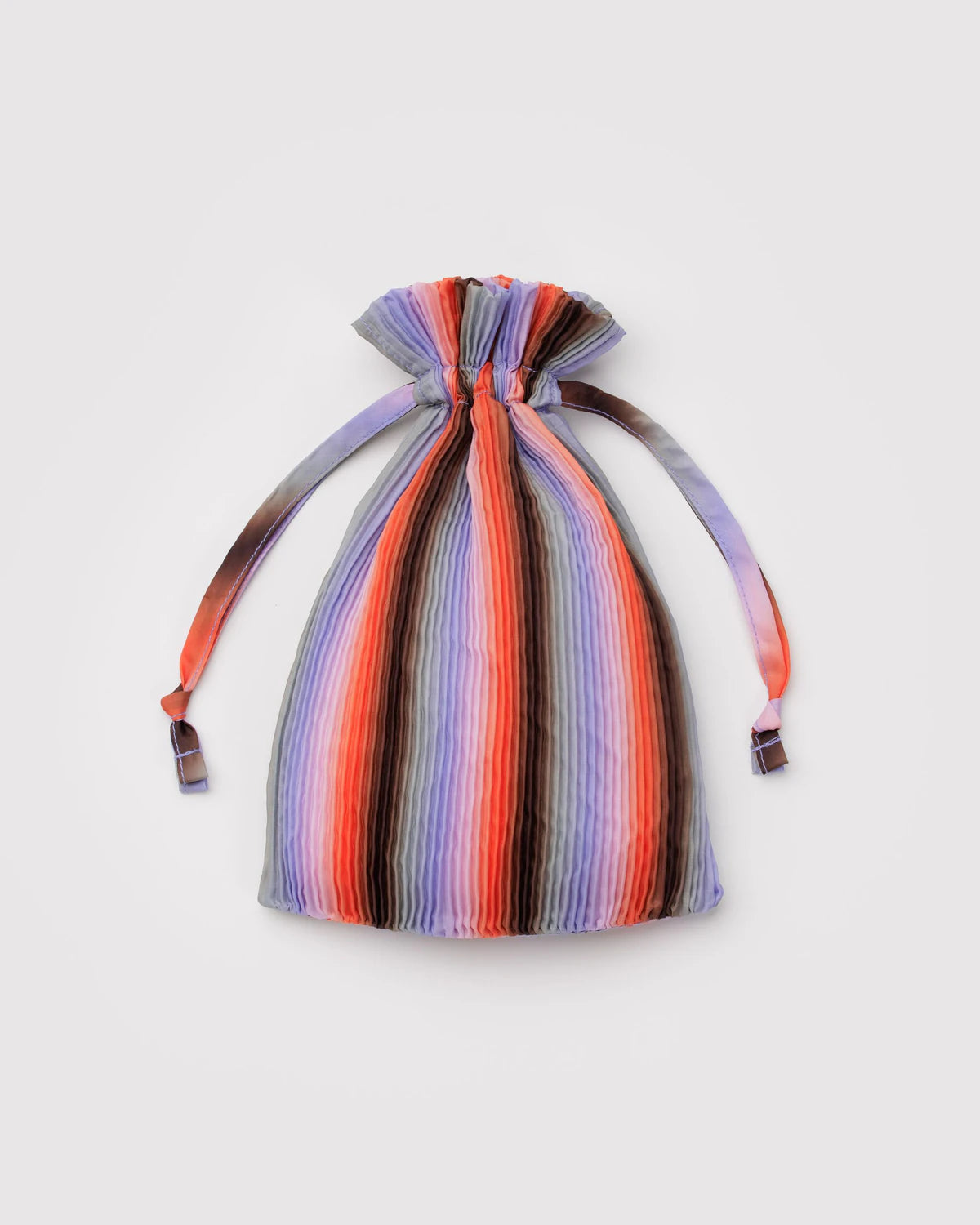 Pleated BAGGU Bag - Gradient Stripe Poppy & Lilac