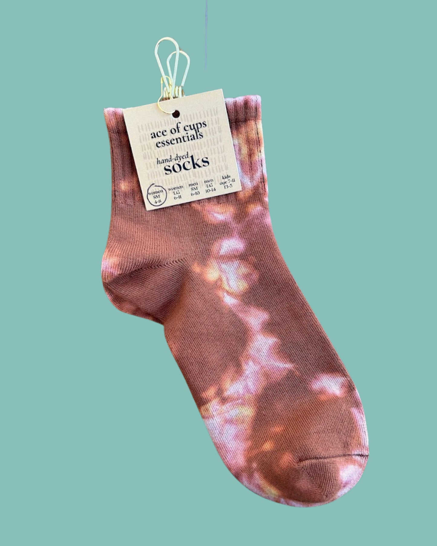 Ace of Cups Socks - Terra Cotta Acid Wash