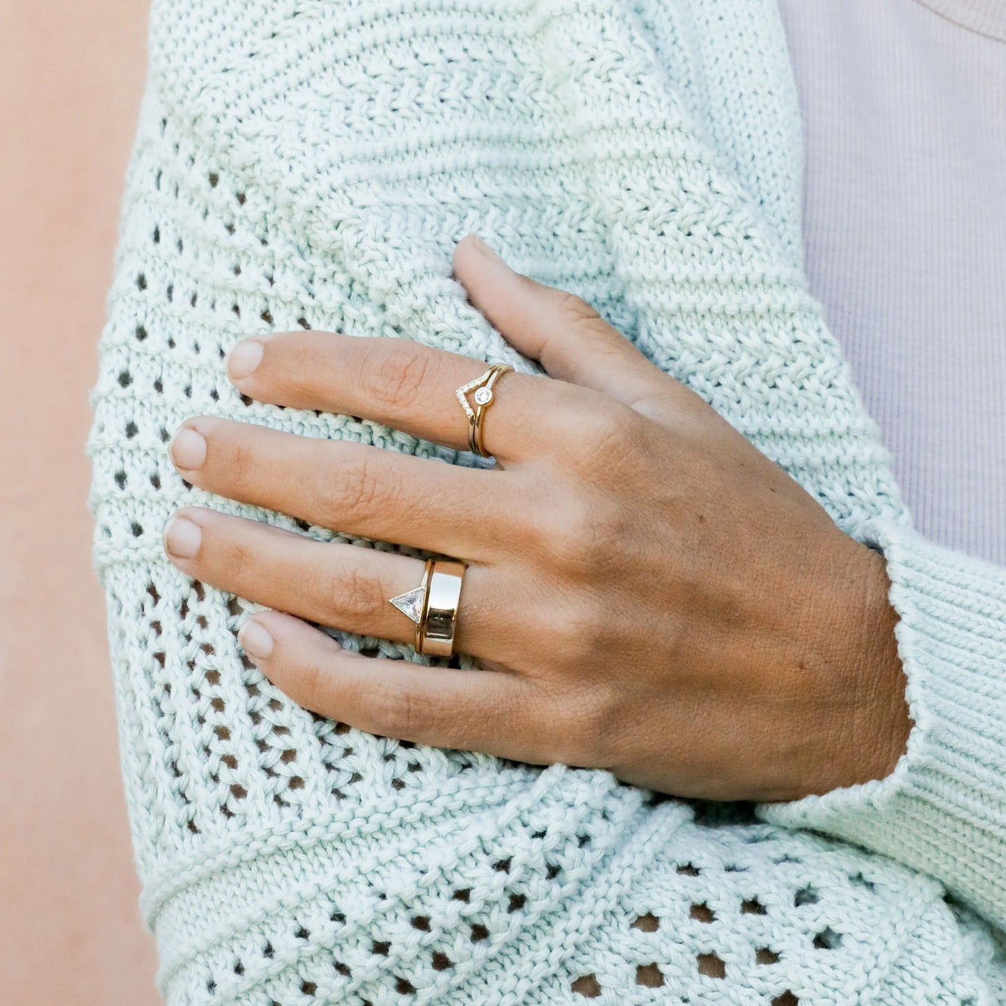 Simple Stud Gold Ring