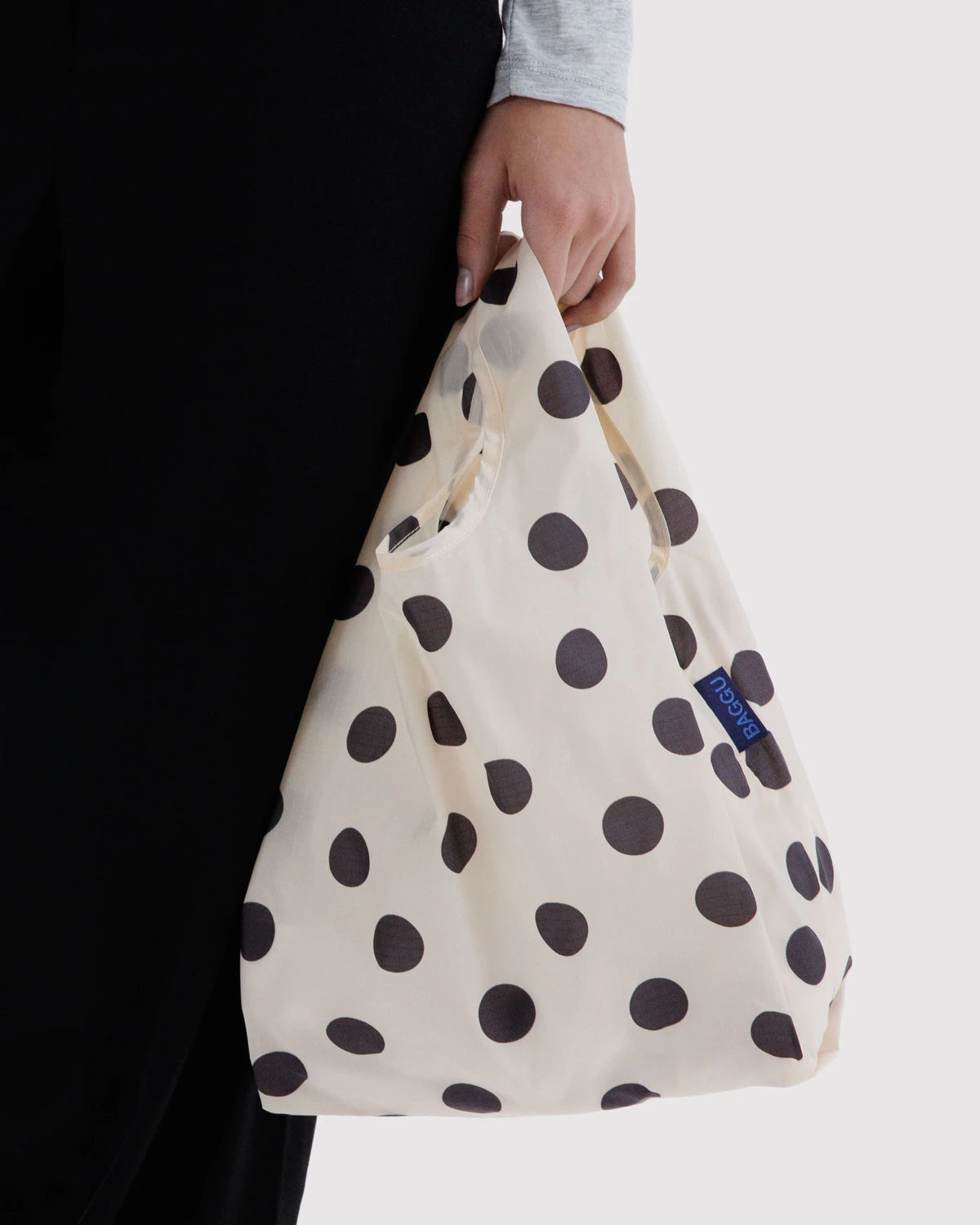 Baby BAGGU reusable tote - Cream and Black Polka Dot