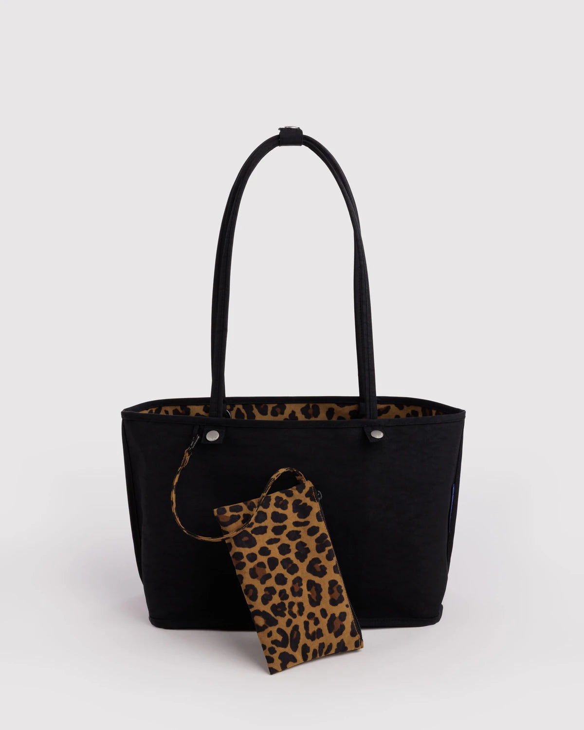 BAGGU Medium Nylon Reversible Tote- Leopard Mix