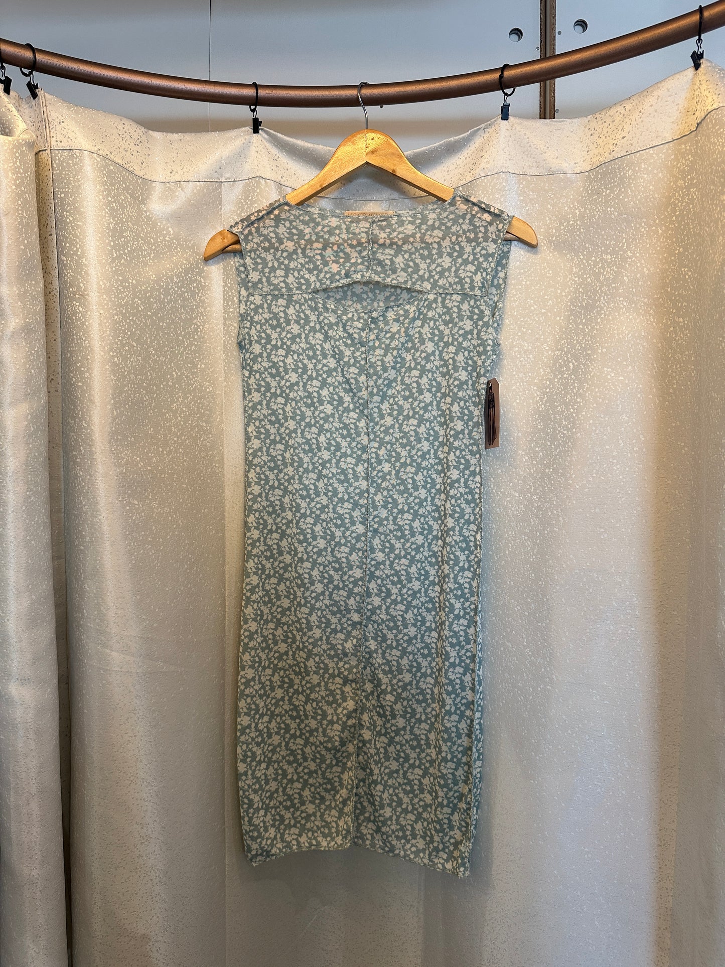 Leonor Aispuro - Slate Floral Mesh Dress