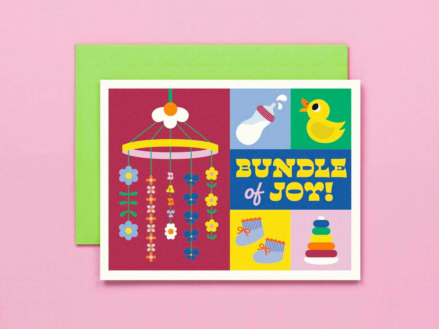 Baby Block / Bundle of Joy Colorblock New Baby Card