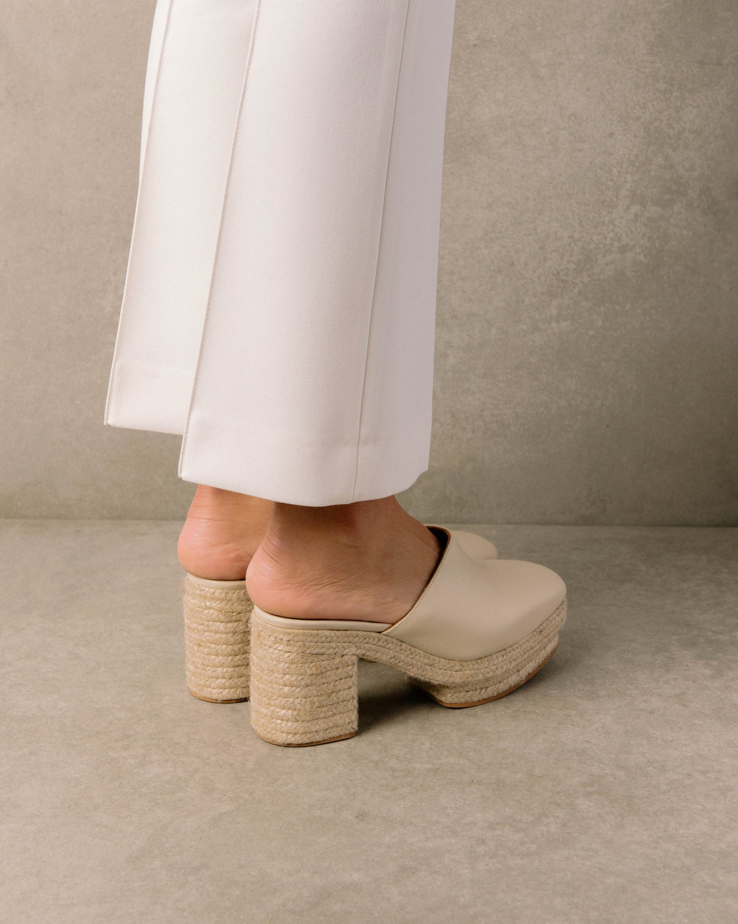 Pico White Leather Espadrilles - Ivory