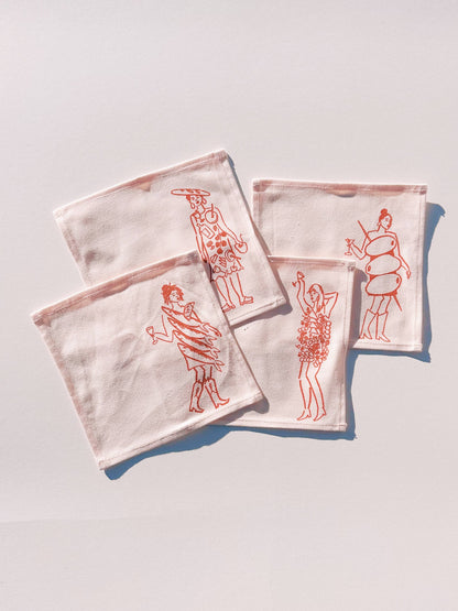 Phthalo Ruth x Julie Peach - Dinner Girls Cocktail Napkins