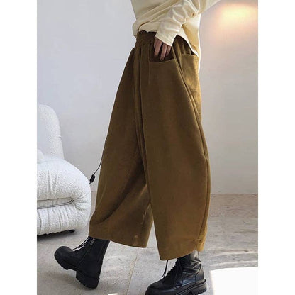 Harem Wide Leg Elastic Waist Split-Joint Pants