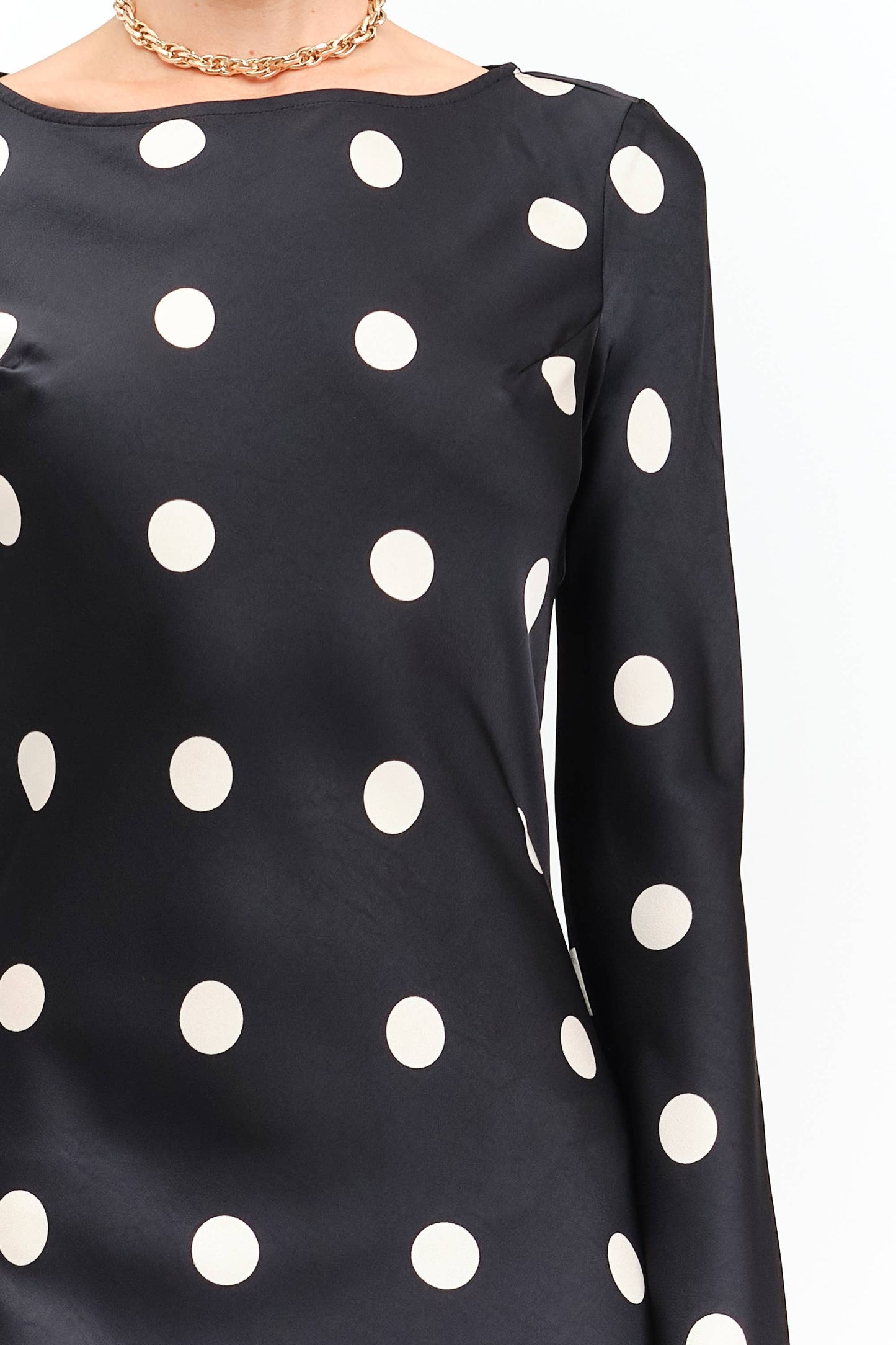 Georgie Polka Dot Black Dress : Black