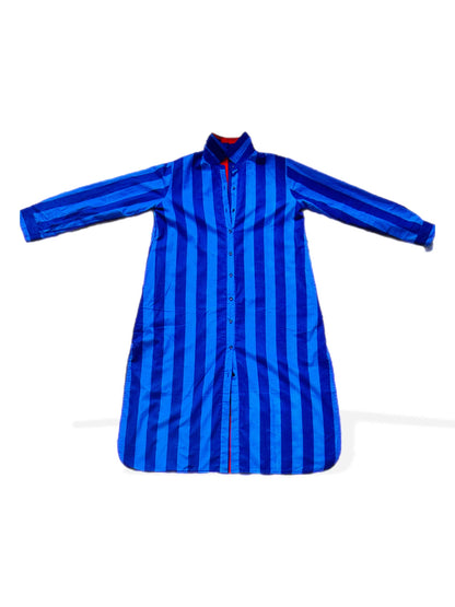 Reversible Surf Stripe Shirt Dress: Blue/Red & Blue/Lt Blue
