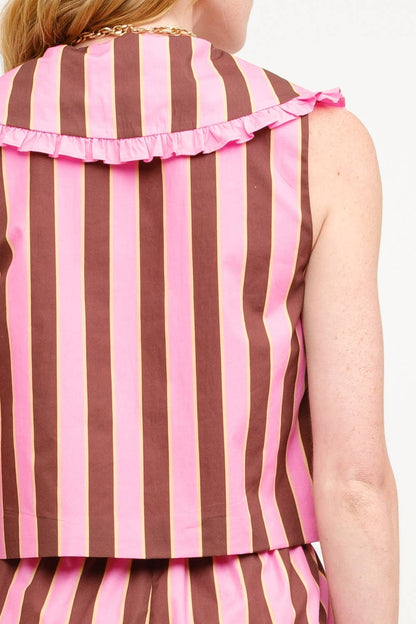 Salome Stipe Top in FUCHSIA