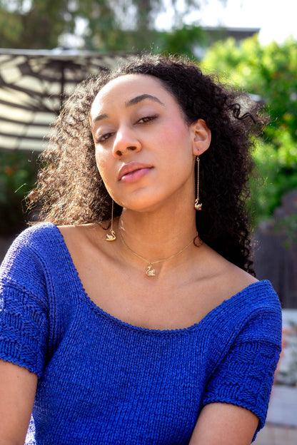 Swan Lake Necklace - 18K Gold Plated / Silver Rhodium Plated: Rhodium