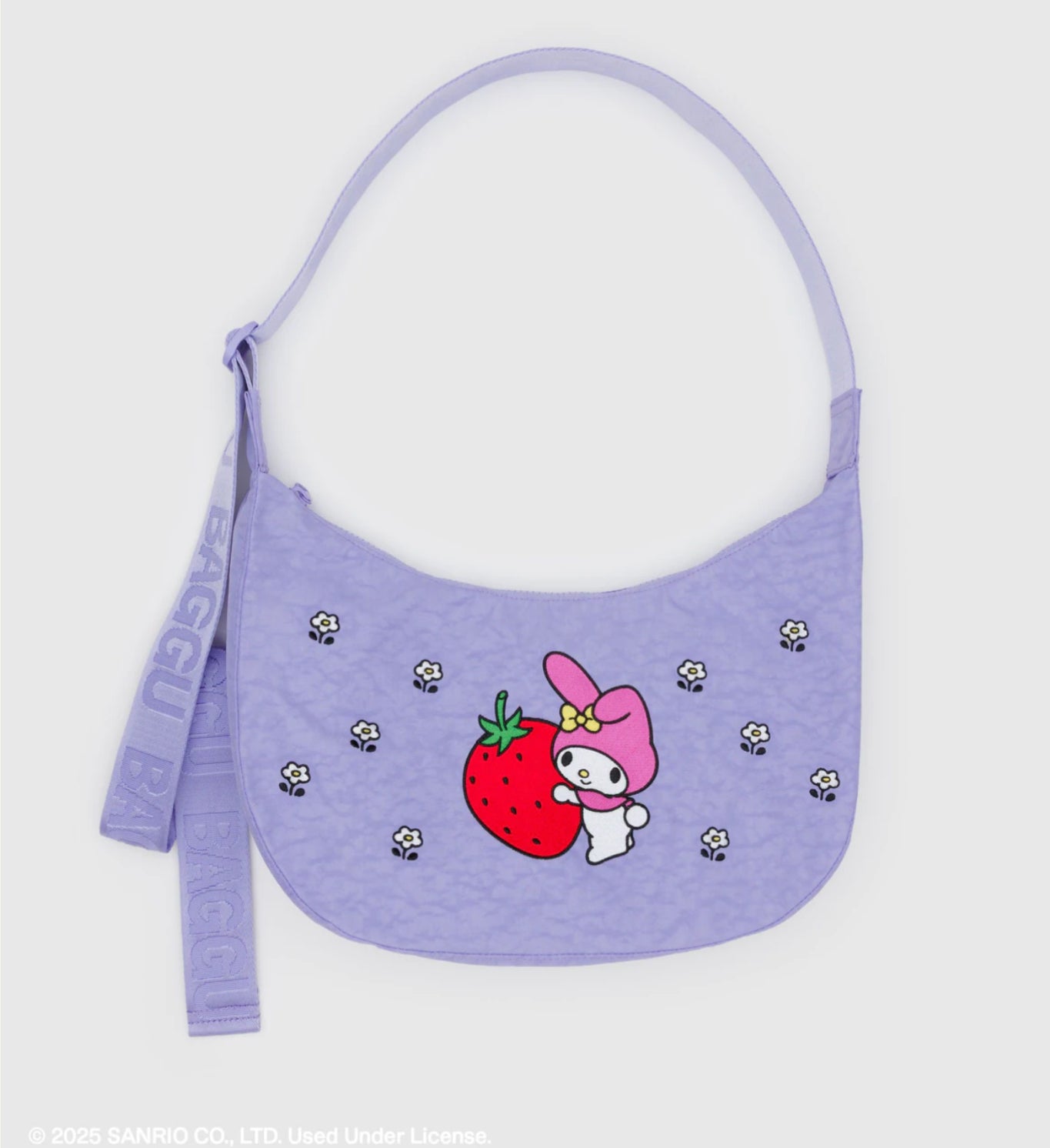 BAGGU Medium Nylon Crescent Bag - Embroidered My Melody Strawberry