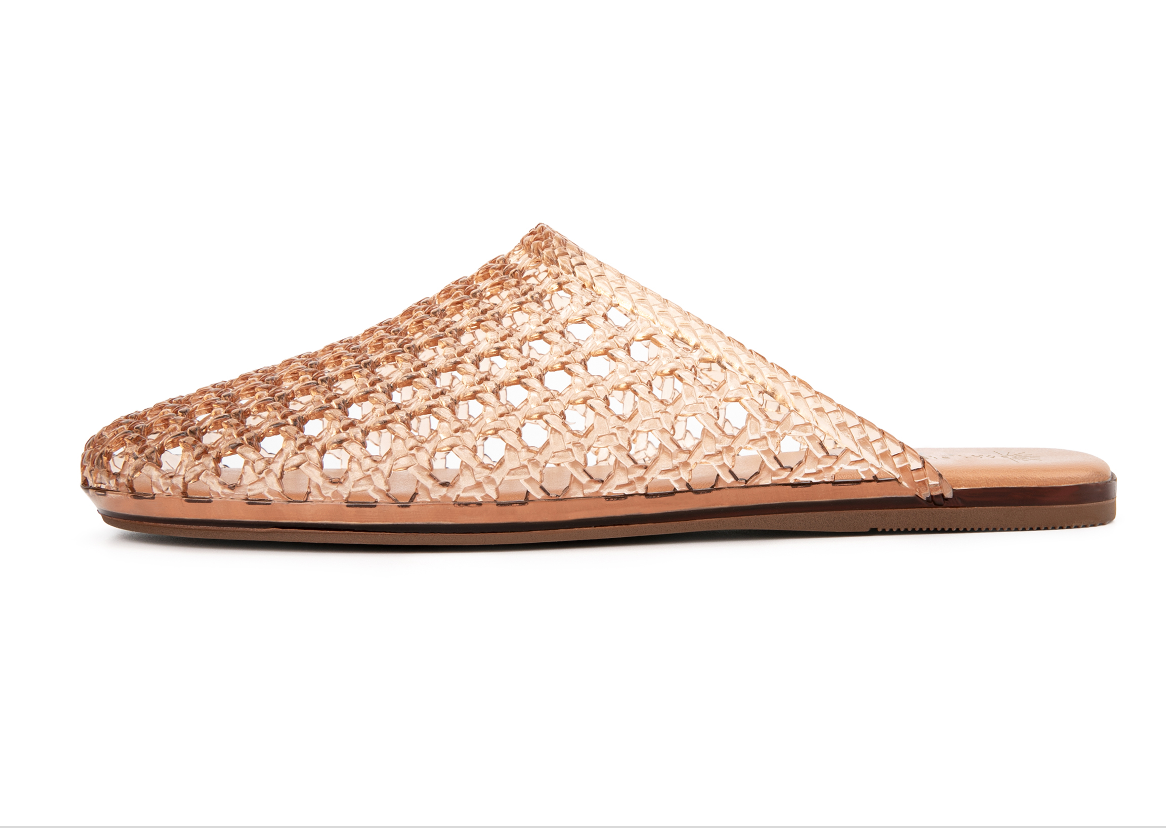 GOLDIE mule jelly water-friendly open back cage sandal: Clear