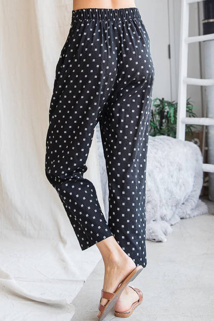 Twist Waist Pants With Pockets: BLACK