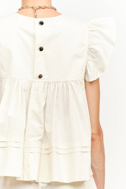 Leah Cream Top : CREAM