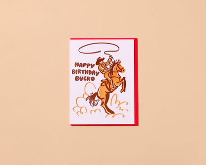 Happy Birthday Bucko Letterpress Birthday Card - Made in USA