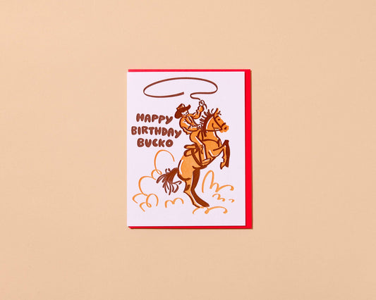 Happy Birthday Bucko Letterpress Birthday Card - Made in USA