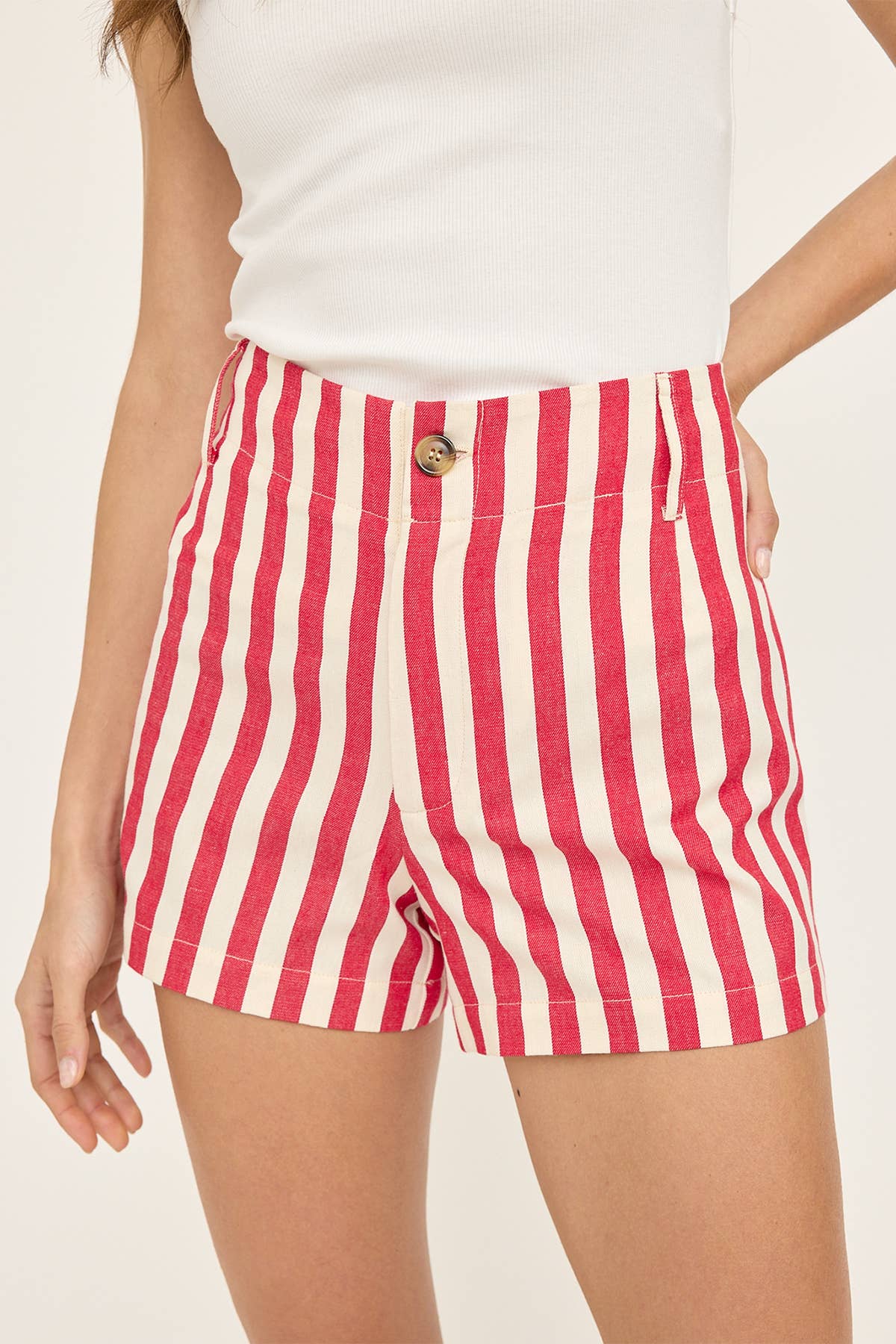 Mod Stripe Short - RED / WHITE STRIPE