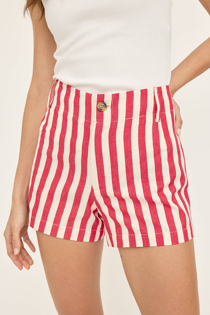 Mod Stripe Short - RED / WHITE STRIPE