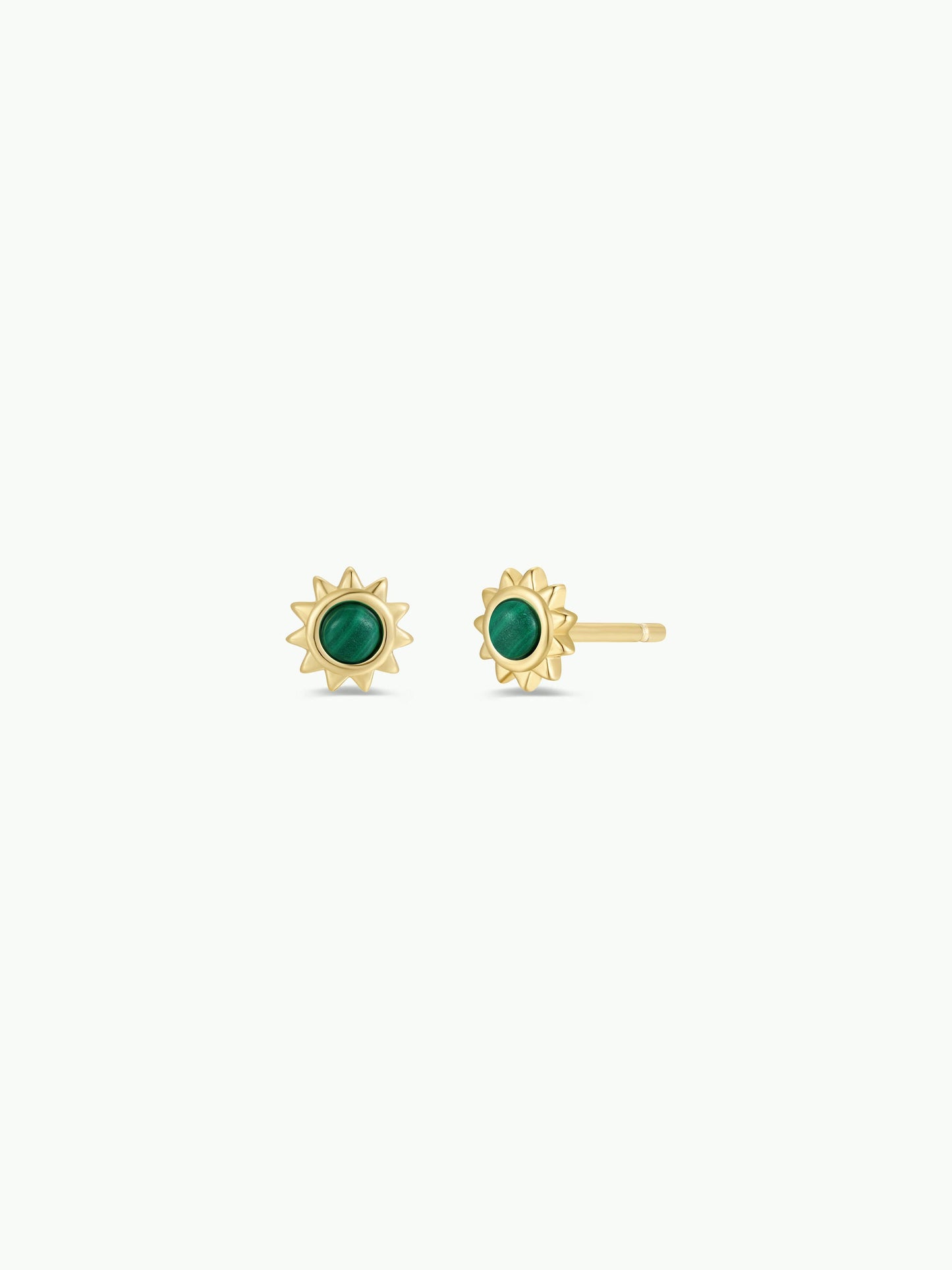 Sun Stud - Malachite - Earrings