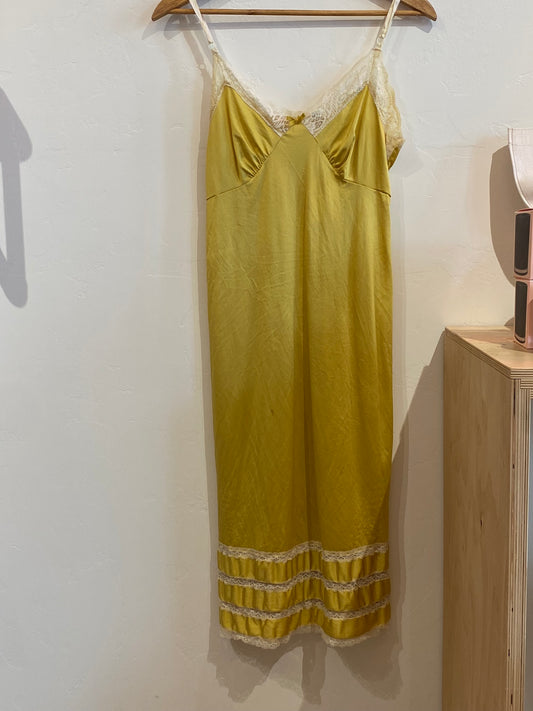 Vintage Hand-dyed Slip Dress - Gold