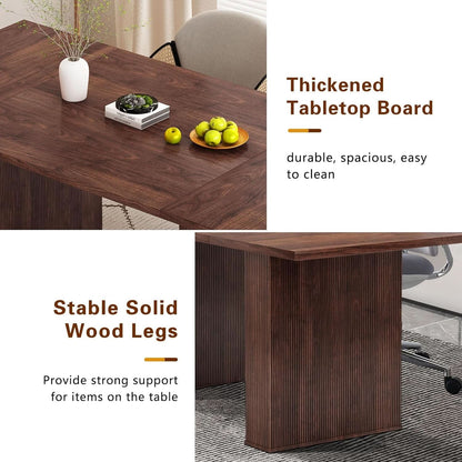 78 Inch Walnut Dining Table Modern Farmhouse Rectangular: Walnut 78" Rectangular