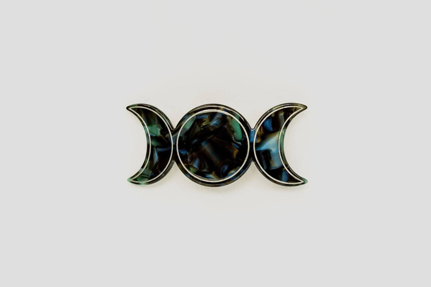 Triple Goddess Barrette: White Opal