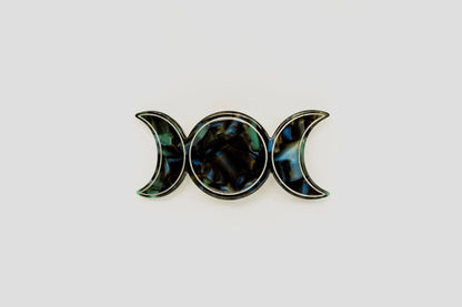 Triple Goddess Barrette: White Opal