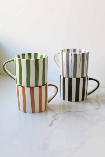Simple Striped Mugs: Blue
