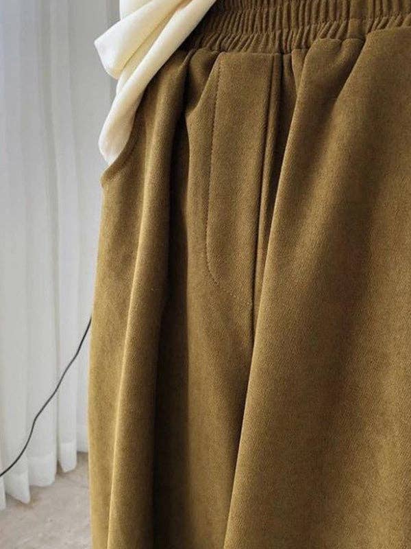 Harem Wide Leg Elastic Waist Split-Joint Pants