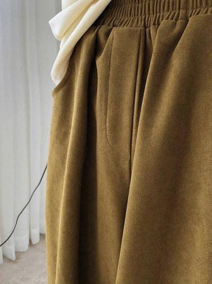 Harem Wide Leg Elastic Waist Split-Joint Pants