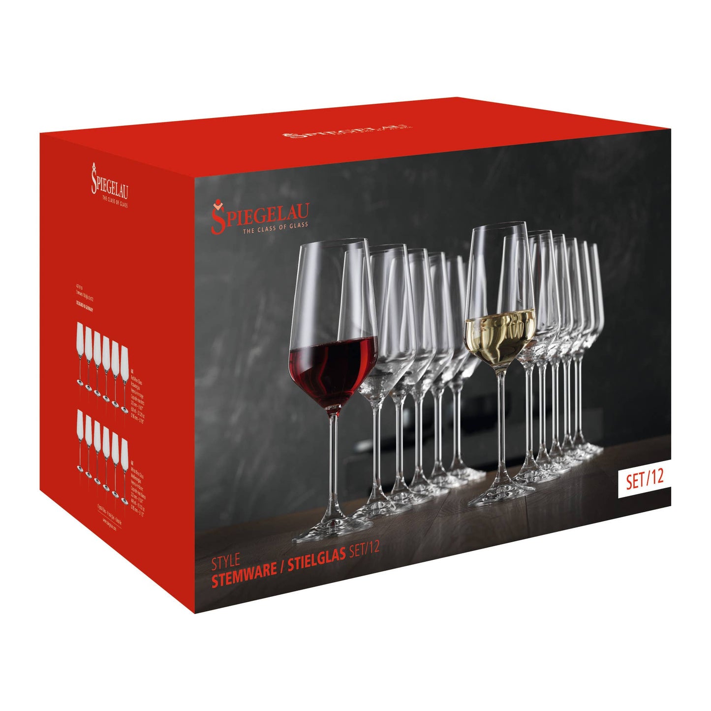 Style Red and White Wine Glasses Set of 12