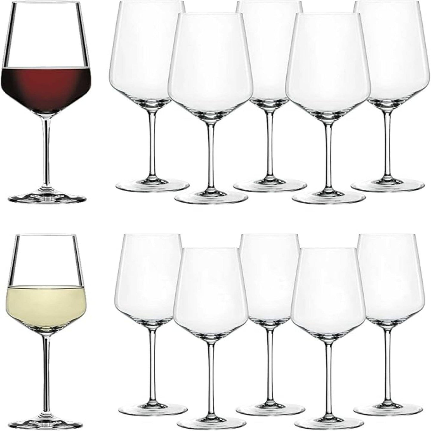 Style Red and White Wine Glasses Set of 12