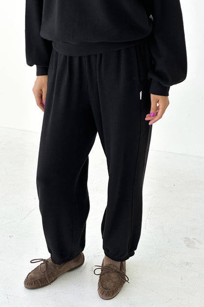 Pointelle Balloon Pants: Black