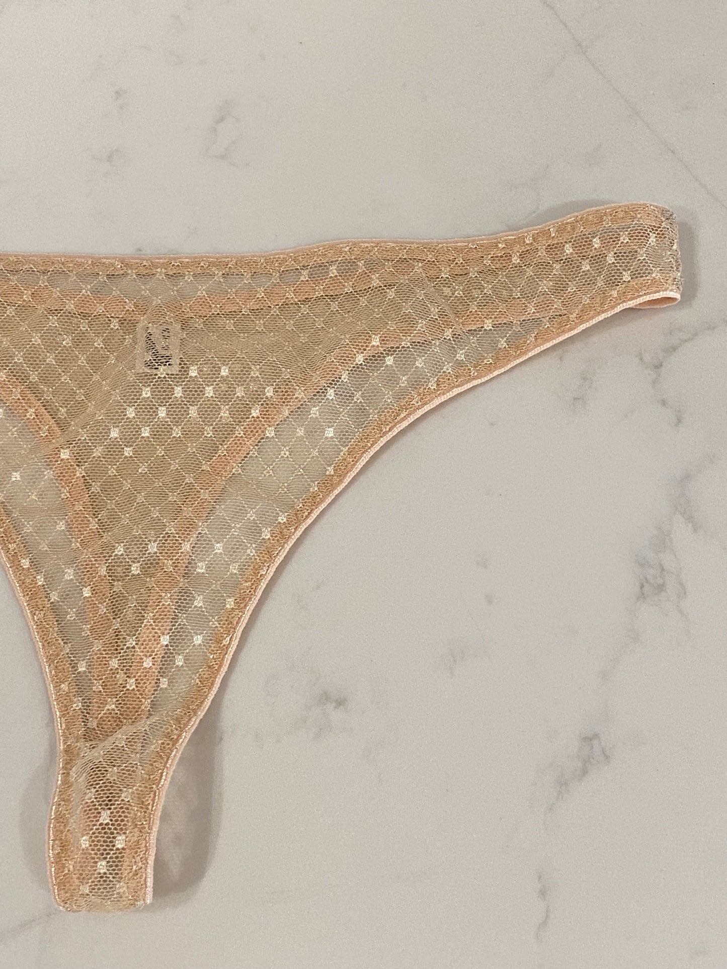 Thong Panty - Golden French Dot
