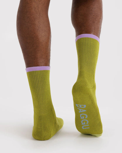 BAGGU Ribbed Sock - Olive Mix