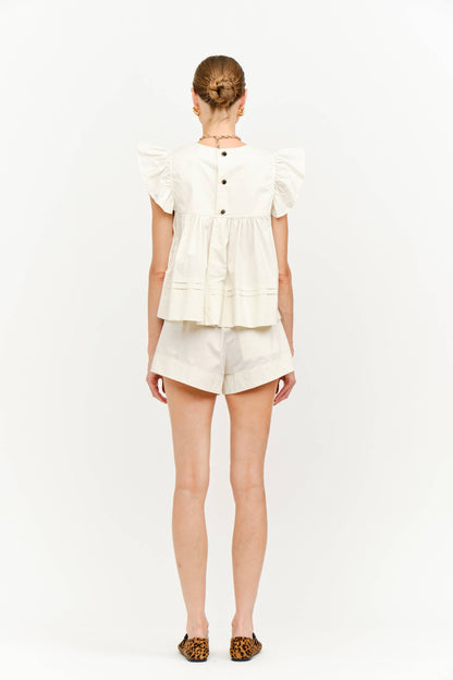 Leah Cream Top : CREAM