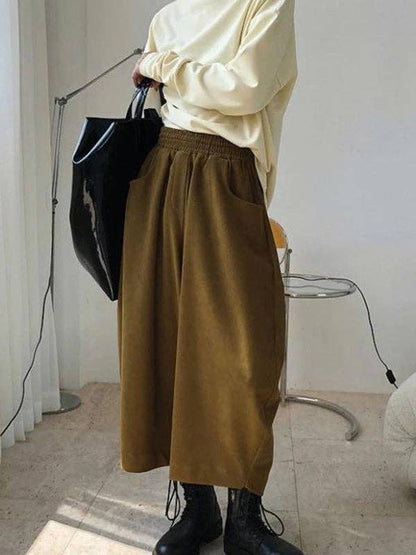 Harem Wide Leg Elastic Waist Split-Joint Pants