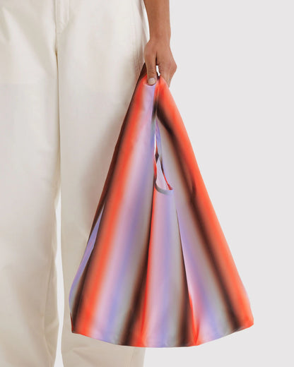 BAGGU Standard Reusable Tote - Gradient Stripe Poppy & Lilac